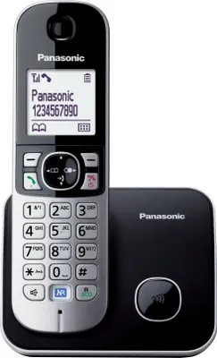 Produktbild von Panasonic KX-TG6811, DECT-Telefon, Freisprecheinrichtung, 120 Eintragungen, Anrufer-Identifikation, Schwarz