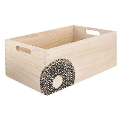 Produktbild von ORION Holzkiste Aufbewahrungskiste Aufbewahrungsbox aus Holz MANDALA 26x16