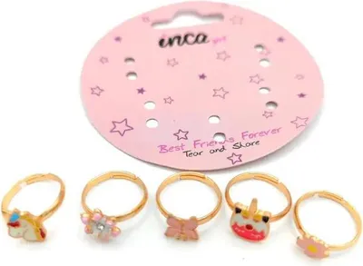 Produktbild von 5er Set Kinderringe goldfarben, verstellbar, verschiedene Modelle