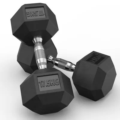 Produktbild von ATLETICA Hexagon Hantel | Paare | 2 x 17.5kg | PVC Bezug | Schutzummantelung | Langlebig | Geruchsarm