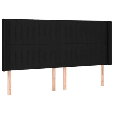 Produktbild von vidaXL Kopfteil mit Ohren Schwarz 163x16x118/128 cm Stoff