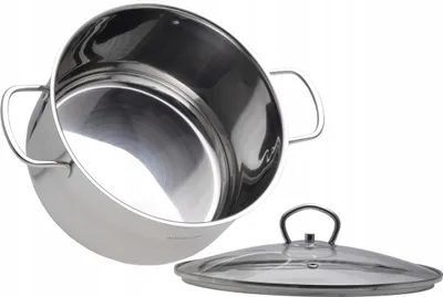 Zdjęcie produktu dla Rondel indukcyjny ze stali nierdzewnej KAMILLE FABIAN o pojemności 5,5 litra z pokrywką