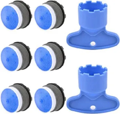 Produktbild von 6-teiliger Wasserhahn-Luftsprudler mit 2-teiligen Schlüssel-Entfernungsschlüssel-Werkzeug M18.5, Einbau-Luftsprudler-Schlüssel, Luftsprudler-Schraubenschlüssel