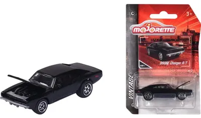 Produktbild von Majorette Spielzeugauto Premium Cars Vintage Dodge Charger R/T schwarz 212052010Q10