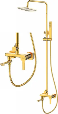 Produktbild von Regendusche mit Batterie und beweglichem Auslauf Glamour gold