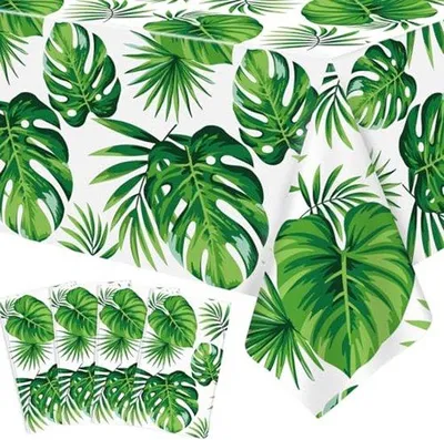 Immagine prodotto di Ultiluxe Tovaglia - Tovaglia Foglie - Decorazione Tavolo - 130x220 cm - Botanico - Impermeabile - Foglie di Palma - Monouso - Per feste - Verde