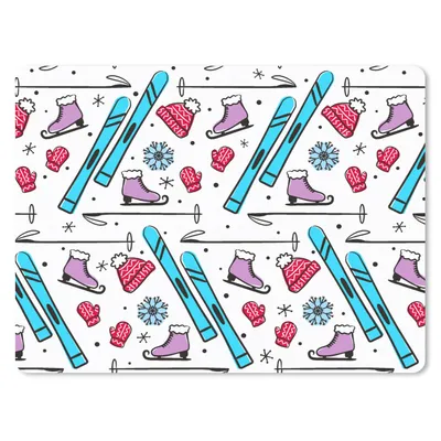 Produktbild von MuchoWow® Mauspad Mousepad Wintersport - Schnittmuster - Schlittschuhlaufen 23x19 cm - Mousepads - Maus Mat - Pad - Mausunterlage - Schreibtischunterlage - Mauspad
