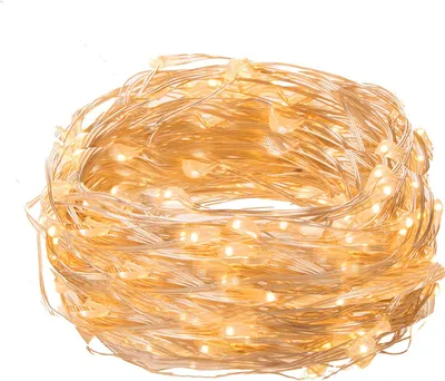 Image de Guirlande lumineuse filaire SPRINGOS 10 LEDs Blanc chaud Batterie Lumière d'ambiance Intérieur Lumière LED Décoration