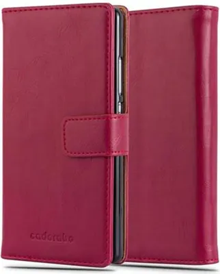 Produktbild von Cadorabo Hülle für Huawei P8 Schutzhülle in Rot Handyhülle Book Tasche Case Etui Luxury