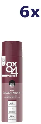 Produktbild von 6x 8x4 Deodorant Spray Million Nights 150 ml