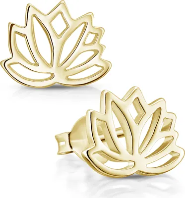 Produktbild von MATERIA Lotusblüte Ohrstecker Gold Ohrringe Lotusblume Damen Schmuck 925 Silber vergoldet SO-208-Gold