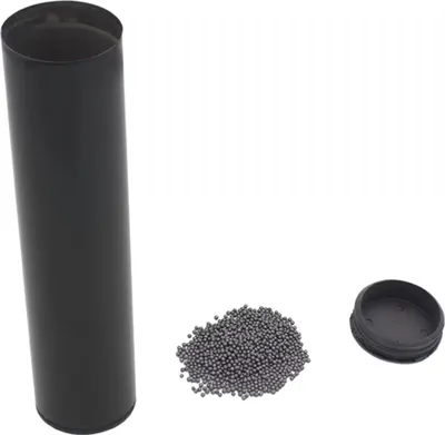 Produktbild von Professioneller Edelstahl-Zylinder-Sandschüttler, Rhythmus-Musikinstrumente, Metall-Handpercussion, Schwarz