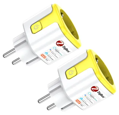 Zigbee Steckdose mit Energieüberwachung, 16A, schlank, Timer, Sprachsteuerung