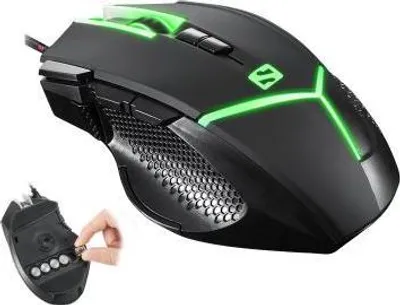 Zdjęcie produktu dla Sandberg Destroyer FlexWeight Mouse, Po prawej stronie, Laser, USB Typu-A, 4000 DPI, Czarny