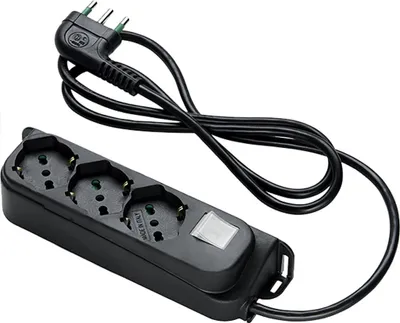 Image de FANTON 47461 Rallonge électrique 1,5 m 3 prises CA Intérieur Noir