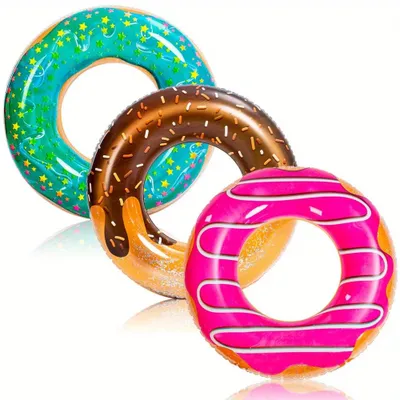 Produktbild von Donut-Schwimmringe - Aufblasbare Poolringe - 3er-Pack - Glitzerdetails - PVC - 82,5 cm - Für Poolpartys