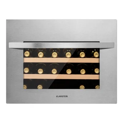 Produktbild von Klarstein Einbau-Weinkühlschrank, 1 Zonen Getränkekühlschrank Klein, Kleiner Weinschrank, 51L Wein-Kühlschrank Klein mit Glastür & Top-Down Tür, Flaschenkühlschrank Wine Fridge für 24 Flaschen