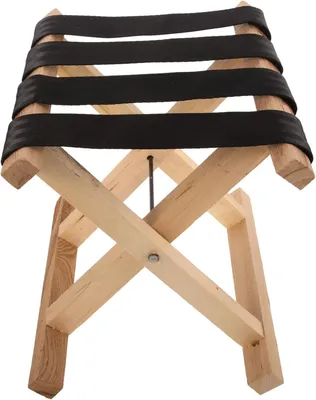Produktbild von Tragbarer Holz Polyester Klapphocker für Wandern und Angeln Schwarz