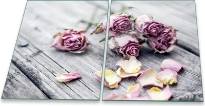 Produktbild von Herdabdeckplatte Glaskeramik 2-Teilig 2x40x52 Rose Violett Abdeckung Spritzschutz Glas