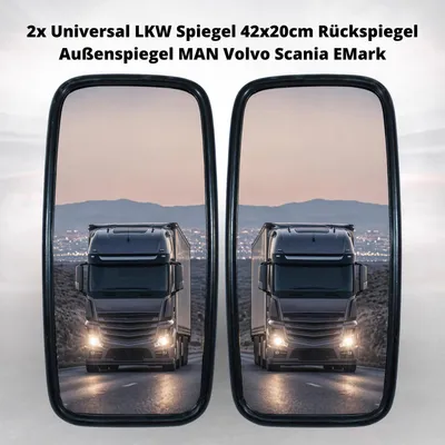 Immagine prodotto di 2 specchietti retrovisori universali per autocarri 42x20 cm, specchietti esterni per MAN, Volvo, Scania, omologazione E
