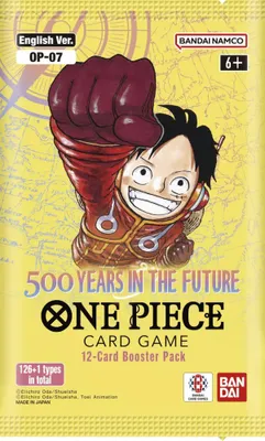 A booster pack for the One Piece Card Game, featuring artwork of Monkey D. Luffy.