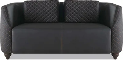 Produktbild von Sofa-Set Ledersofas 2-Sitzer 2x Sessel Schwarz Sitzmöbel Modern Lehnsessel