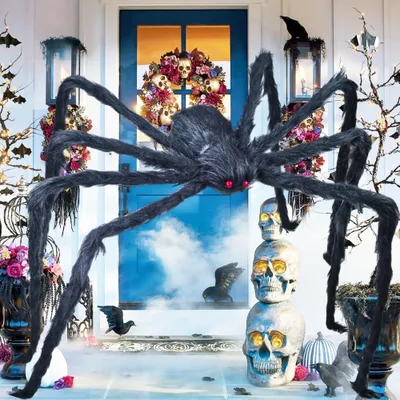 Produktbild von Gigantischer Riesenspider Deko Halloween 200 cm Realistisch Schwarz