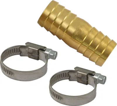 Produktbild von Agora-Tec® Messing Schlauchverbinder-Set 3/4 Zoll inkl. 2 Stück 3/4 Zoll Edelstahl Schellen (W4) für 3/4 Zoll (19 mm) Gartenschl