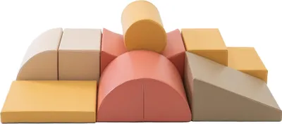 Produktbild von IGLU SET 33 Adventurer - Pink/Beige/Grau/Honigfarben - Bunte Schaumstoff-Klettermodule/Bausteine für Kinder