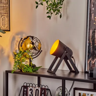 Produktbild von Montasola »Montasola« Nachttischlampe aus Holz/Metall, Natur/Schwarz/Goldfarben