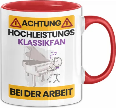 Produktbild von Klassikliebhaber Tasse Geschenk Lustiger Spruch Geschenkidee für Klassikliebhaber Achtung Hochleistungs Klassikliebhaber Bei Der Arbeit (Rot)