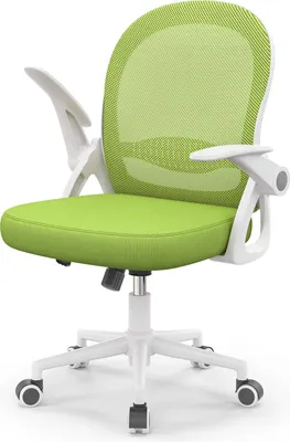 Produktbild von Bürostuhl Ergonomischer - Schreibtischstuhl mit Atmungsaktiv Netzbespannung - Hochklappbare Armlehnen - Höhenverstellbarer - 360° Drehstuhl - Grün
