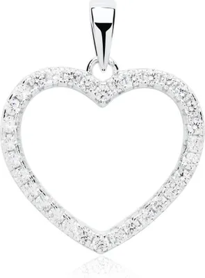 Produktbild von Anhänger für Halskette aus 925er Sterlingsilber in Herzform mit Zirkonia