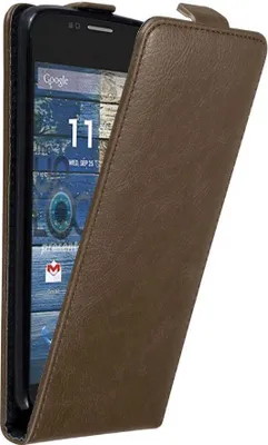 Produktbild von Cadorabo Hülle für Motorola MOTO G2 Schutz Hülle in Braun Flip Etui Handyhülle Case Cover