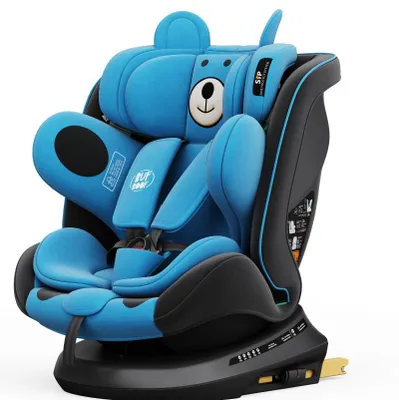 Produktbild von BUF BOOF® P100 Kindersitz i-Size R129 40–150 cm 360° drehbar ISOFIX Autositz mit Seitenaufprallschutz, Liegefunktion bis 165° BlueBear
