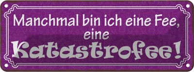Produktbild von vianmo Blechschild 10x27 cm ich bin eine Fee Katastrofee Dekoration Spruch Zitat