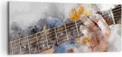 Produktbild von Bild auf Leinwand - Leinwandbild - Gitarre Musik - 120x50cm - Wand Bild - Wanddeko - Wandbilder - Leinwanddruck - Bilder - Kunstdruck - Wanddekoration - Leinwand bilder - Wandkunst - AB120x50-3448