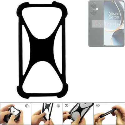 Produktbild von K-S-Trade Handy-Hülle Schutz-Hülle kompatibel mit OnePlus Nord CE 3 Lite Silikon Bumper TPU Softcase  Smartphone Stoßschutz, schwarz