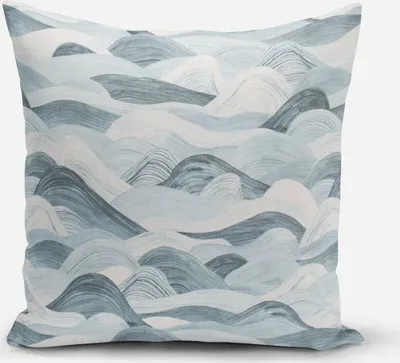 Produktbild von SCHÖNER LEBEN. Kissenhülle Wellen blau verschiedene Größen Größe 80x80cm (HxB) 80x80cm (HxB) Größe