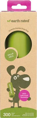 Productafbeelding van Earth Rated - Losse rol - Hondenpoepzakjes - Gemaakt van EPI-kunststof - Lavendelgeur - 300 zakjes - Groen - 20,3x33 cm