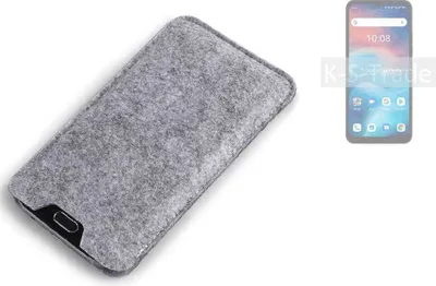Produktbild von K-S-Trade Filz Handyhülle kompatibel mit UMIDIGI G1 Schutzhülle Filztasche Filz Tasche Case Sleeve Handy Hülle Filzhülle grau