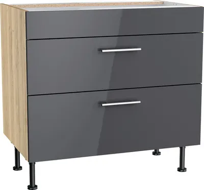 Produktbild von Optifit Kochfeldumbauschrank Jonte984 BxTxH 90 x 58,4 x 87 cm anthrazit glänzend zerlegt KFJO UC936-8E+