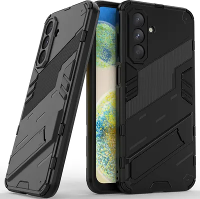 Immagine prodotto di Custodia per Samsung Galaxy A26 Custodia protettiva ibrida in PC TPU antiurto con funzione stand Nero