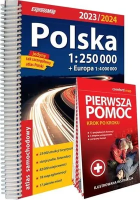 Obrázek produktu pro Polska Atlas samochodowy + instrukcja pierwszej pomocy 1:250 000