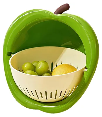 Produktbild von Lustiger Gemüsewaschkorb mit großem Fassungsvermögen, doppellagig, ideal zum Waschen von Gemüse, Obst, Beeren, Salat, Nudeln, für Küche, Picknick und Camping