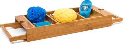 Produktbild von relaxdays Badewannenablage Bambus ausziehbar