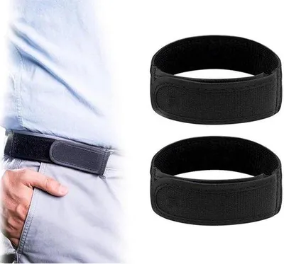 Produktbild von 2 Stück Gürtel ohne Schnalle - L: 40–51 cm - Verstellbarer Gürtelhaken für Damen und Herren - Für Jeans, Anzughosen und Cargohosen - Schwarz