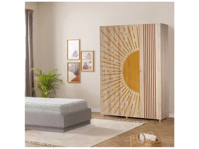 Obrázek produktu pro Skye Decor, Lena 3 -971, Kleiderschrank, Sonomo, 100% MELAMINBESCHICHTETE SPANPLATTEN, 135 x 52 x 192 cm