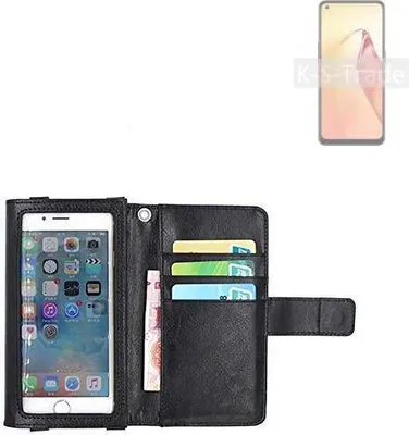 Produktbild von K-S-Trade Handy Hülle Schutz Hülle Kompatibel mit Oppo F21s Pro 5G Case mit Displayschutz / Schutzfolie Flip Cover Wallet case Etui Hülle schwarz
