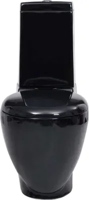 Produktbild von vidaXL WC Keramik-Toilette Badezimmer Rund Senkrechter Abgang Schwarz